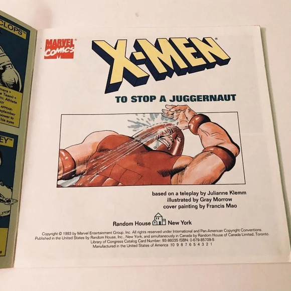 Vtg 1993 Random House Marvel X Men  To Stop A Juggernaut Comic Book - Picture 7 of 15